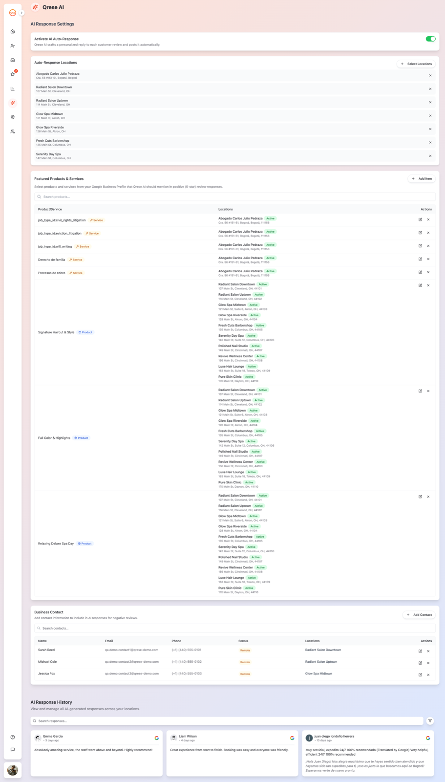 Qrese AI page with the Activate